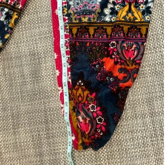 ANTHROPOLOGIE Zadie Patchwork Print Velvet Tassel Tie Lounge/sleep Pants XS/S - Picture 9 of 9